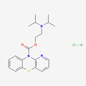 molecular formula C20H26ClN3O2S B12703404 10H-Pyrido(3,2-b)(1,4)benzothiazine-10-carboxylic acid, 2-(diisopropylaminoethyl) ester, hydrochloride CAS No. 63885-72-3