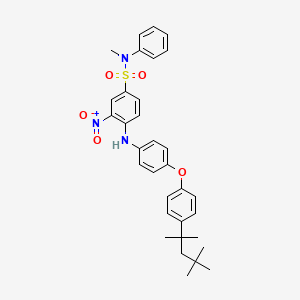 molecular formula C33H37N3O5S B12703430 N-Methyl-3-nitro-N-phenyl-4-((4-(4-(1,1,3,3-tetramethylbutyl)phenoxy)phenyl)amino)benzenesulphonamide CAS No. 79135-82-3