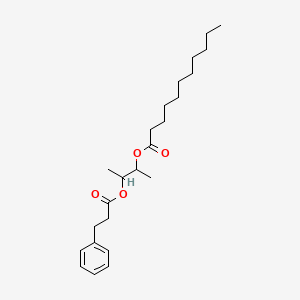 molecular formula C24H38O4 B12703521 1-Methyl-2-((1-oxoundecyl)oxy)propyl benzenepropanoate CAS No. 84006-71-3