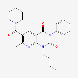 Piperidine, 1-((1-butyl-2,4-dioxo-7-methyl-3-phenyl-1,2,3,4-tetrahydropyrido(2,3-d)pyrimidin-6-yl)carbonyl)-