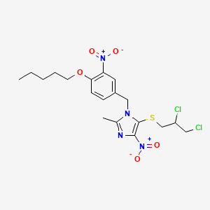 1H-Imidazole, 5-((2,3-dichloropropyl)thio)-2-methyl-4-nitro-1-((3-nitro-4-(pentyloxy)phenyl)methyl)-