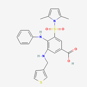 Benzoic acid, 3-((2,5-dimethyl-1H-pyrrol-1-yl)sulfonyl)-4-(phenylamino)-5-((3-thienylmethyl)amino)-