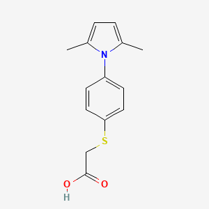 molecular formula C14H15NO2S B1270361 {[4-(2,5-dimethyl-1H-pyrrol-1-yl)phenyl]sulfanyl}acetic acid CAS No. 131817-93-1