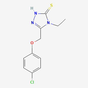 molecular formula C11H12ClN3OS B1270365 5-[(4-氯苯氧基)甲基]-4-乙基-4H-1,2,4-三唑-3-硫醇 CAS No. 335215-60-6
