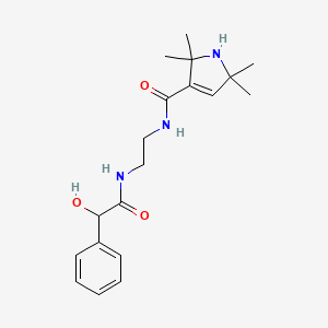 molecular formula C19H27N3O3 B12703761 1H-Pyrrole-3-carboxamide, 2,5-dihydro-N-(2-((hydroxyphenylacetyl)amino)ethyl)-2,2,5,5-tetramethyl- CAS No. 93823-61-1