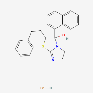 molecular formula C23H23BrN2OS B12703766 Imidazo(2,1-b)thiazol-3-ol, 2,3,5,6-tetrahydro-3-(1-naphthalenyl)-2-(2-phenylethyl)-, monohydrobromide CAS No. 86346-85-2