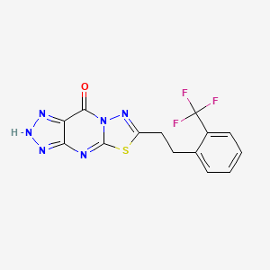 (1,3,4)Thiadiazolo(3,2-a)-1,2,3-triazolo(4,5-d)pyrimidin-9(1H)-one, (2-(2-(2-(trifluoromethyl)phenyl)ethyl)-