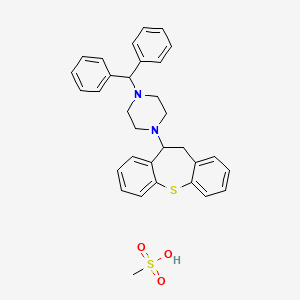 Piperazine, 1-(10,11-dihydrodibenzo(b,f)thiepin-10-yl)-4-(diphenylmethyl)-, monomethanesulfonate