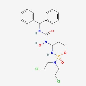 Urea, N-(2-(bis(2-chloroethyl)amino)tetrahydro-2H-1,3,2-oxazaphosphorin-4-yl)-N'-(diphenylmethyl)-N-hydroxy-, P-oxide