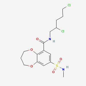 N-(2,5-Dichloropentyl)-3,4-dihydro-8-(N-methylsulphamoyl)-2H-1,5-benzodioxepin-6-carboxamide