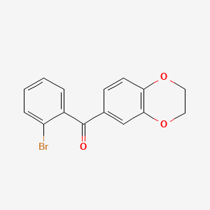 molecular formula C15H11BrO3 B1270382 2-溴-3',4'-(乙撑二氧基)苯甲酮 CAS No. 164526-08-3