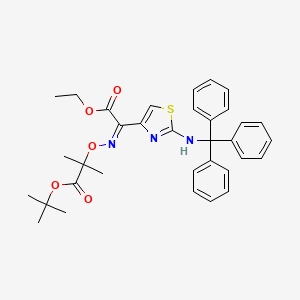 Ethyl (Z)-alpha-((2-(tert-butoxy)-1,1-dimethyl-2-oxoethoxy)imino)-2-(tritylamino)thiazol-4-acetate