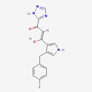 2-Propen-1-one, 1-(4-((4-fluorophenyl)methyl)-1H-pyrrol-3-yl)-3-hydroxy-3-(1H-1,2,4-triazol-3-yl)-