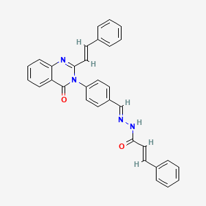 2-Propenoic acid, 3-phenyl-, ((4-(4-oxo-2-(2-phenylethenyl)-3(4H)-quinazolinyl)phenyl)methylene)hydrazide