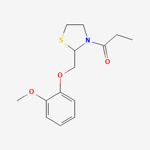 2-((2-Methoxyphenoxy)methyl)-3-(1-oxopropyl)thiazolidine