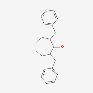 molecular formula C21H24O B12703883 2,7-Dibenzylcycloheptanone CAS No. 49709-10-6