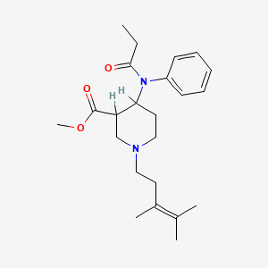 3-Piperidinecarboxylic acid, 1-(3,4-dimethyl-3-pentenyl)-4-((1-oxopropyl)phenylamino)-, methyl ester