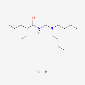 molecular formula C17H37ClN2O B12703921 Pentanamide, N-((dibutylamino)methyl)-2-ethyl-3-methyl-, monohydrochloride CAS No. 88018-44-4