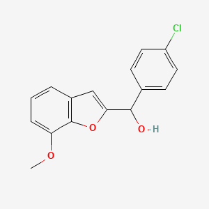 molecular formula C16H13ClO3 B12703923 alpha-(4-Chlorophenyl)-7-methoxy-2-benzofuranmethanol CAS No. 82158-37-0