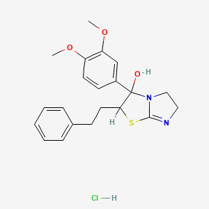 Imidazo(2,1-b)thiazol-3-ol, 3-(3,4-dimethoxyphenyl)-2,3,5,6-tetrahydro-2-(2-phenylethyl)-, monohydrochloride