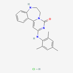 Pyrimido(1,6-d)(1,4)benzodiazepin-4(6H)-one, 7,8-dihydro-2-((2,4,6-trimethylphenyl)imino)-, monohydrochloride