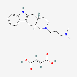 molecular formula C24H33N3O4 B12703965 3-[(4aR,11aS)-1,3,4,4a,5,6,11,11a-octahydropyrido[4,3-b]carbazol-2-yl]-N,N-dimethylpropan-1-amine;(E)-but-2-enedioic acid CAS No. 112853-79-9