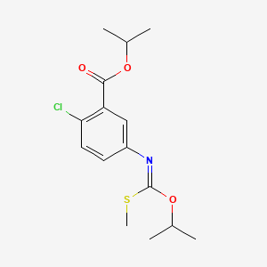 Benzoic acid, 2-chloro-5-(((1-methylethoxy)(methylthio)methylene)amino)-, 1-methylethyl ester