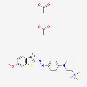 2-((4-(Ethyl(2-(trimethylammonio)ethyl)amino)phenyl)azo)-6-methoxy-3-methylbenzothiazolium diacetate