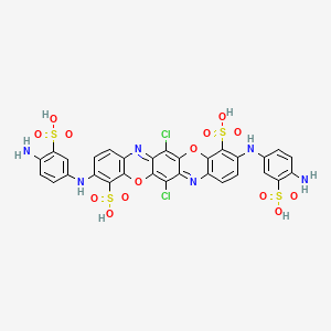 3,10-Bis((4-amino-3-sulphophenyl)amino)-6,13-dichlorotriphenodioxazine-4,11-disulphonic acid