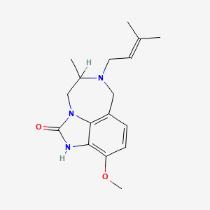 Imidazo(4,5,1-jk)(1,4)benzodiazepin-2(1H)-one, 4,5,6,7-tetrahydro-10-methoxy-5-methyl-6-(3-methyl-2-butenyl)-