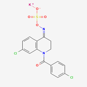 Hydroxylamine-O-sulfonic acid, N-(7-chloro-1-(4-chlorobenzoyl)-2,3-dihydro-4(1H)-quinolinylidene)-, potassium salt