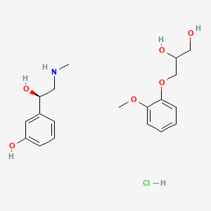 3-[(1R)-1-hydroxy-2-(methylamino)ethyl]phenol;3-(2-methoxyphenoxy)propane-1,2-diol;hydrochloride