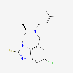 Imidazo(4,5,1-jk)(1,4)benzodiazepine-2(1H)-selone, 9-chloro-4,5,6,7-tetrahydro-5-methyl-6-(3-methyl-2-butenyl)-, (S)-