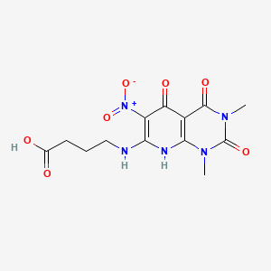 Butanoic acid, 4-((1,2,3,4,5,8-hexahydro-1,3-dimethyl-6-nitro-2,4,5-trioxopyrido(2,3-d)pyrimidin-7-yl)amino)-