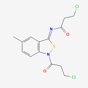 3-Chloro-N-(1-(3-chloro-1-oxopropyl)-5-methyl-2,1-benzisothiazol-3(1H)-ylidene)propanamide