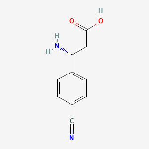 molecular formula C10H10N2O2 B1270440 (R)-3-氨基-3-(4-氰基苯基)丙酸 CAS No. 738606-24-1