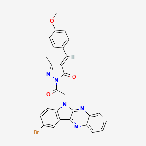 3H-Pyrazol-3-one, 2,4-dihydro-2-((9-bromo-6H-indolo(2,3-b)quinoxalin-6-yl)acetyl)-4-((4-methoxyphenyl)methylene)-5-methyl-