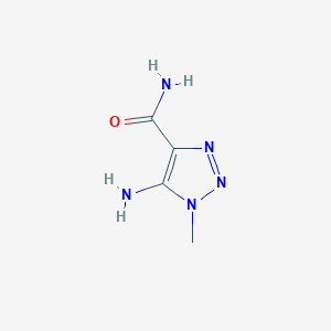 molecular formula C4H7N5O B1270449 5-amino-1-methyl-1H-1,2,3-triazole-4-carboxamide CAS No. 20419-66-3