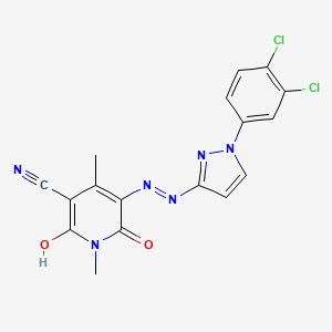 5-((1-(3,4-Dichlorophenyl)-1H-pyrazol-3-yl)azo)-1,2-dihydro-6-hydroxy-1,4-dimethyl-2-oxonicotinonitrile