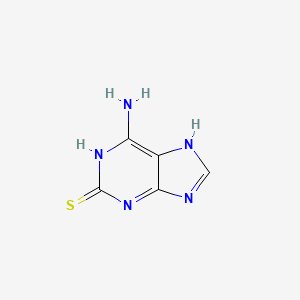 molecular formula C5H5N5S B1270455 2H-嘌呤-2-硫酮，6-氨基-1,3-二氢- CAS No. 3647-48-1