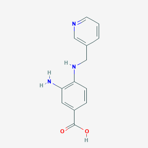 B1270510 3-Amino-4-[(pyridin-3-ylmethyl)-amino]-benzoic acid CAS No. 436088-89-0