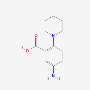 molecular formula C12H16N2O2 B1270511 5-Amino-2-piperidin-1-yl-benzoic acid CAS No. 65989-46-0