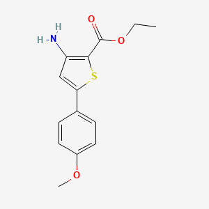 molecular formula C14H15NO3S B1270524 Ethyl 3-amino-5-(4-methoxyphenyl)thiophene-2-carboxylate CAS No. 37572-24-0