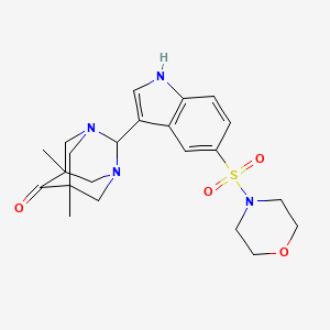 Morpholine, 4-((3-(5,7-dimethyl-6-oxo-1,3-diazatricyclo(3.3.1.1(sup 3,7))dec-2-yl)-1H-indol-5-yl)sulfonyl)-