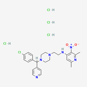 1-Piperazineethanamine, 4-((4-chlorophenyl)-4-pyridinylmethyl)-N-(2,6-dimethyl-3-nitro-4-pyridinyl)-, tetrahydrochloride