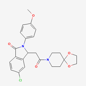 1,4-Dioxa-8-azaspiro(4.5)decane, 8-((6-chloro-2,3-dihydro-2-(4-methoxyphenyl)-3-oxo-1H-isoindol-1-yl)acetyl)-