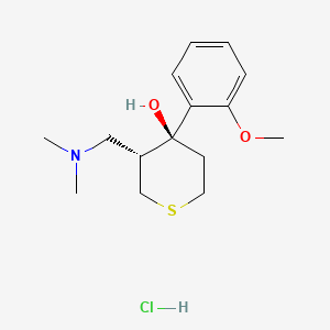 2H-Thiopyran-4-ol, tetrahydro-3-((dimethylamino)methyl)-4-(2-methoxyphenyl)-, hydrochloride, hemihydrate, trans-(+-)-