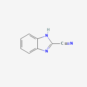 molecular formula C8H5N3 B1270530 1H-benzimidazole-2-carbonitrile CAS No. 6868-37-7