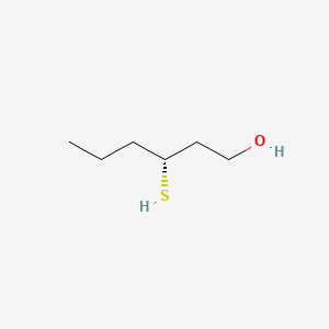 molecular formula C6H14OS B12705340 1-Hexanol, 3-mercapto-, (R)- CAS No. 90180-88-4