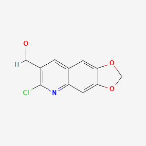 molecular formula C11H6ClNO3 B1270543 6-Chloro-[1,3]dioxolo[4,5-g]quinoline-7-carbaldehyde CAS No. 332382-81-7